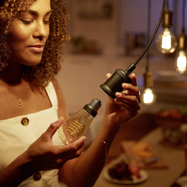 Lámpara Led Velón Vintage Hue E27 7w 550lm Cálida - Imagen 4