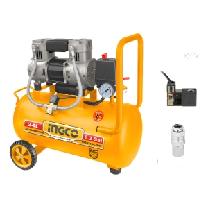 Compresor 24lt 1.5hp Libre De Aceite Bajo Ruido Ingco