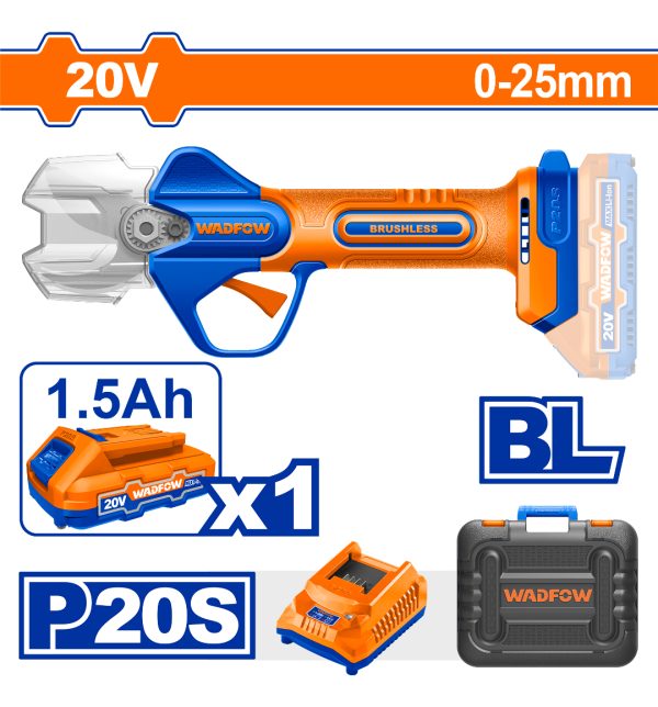 Cizalla 20v 0-25mm Wadfow Carg + Bat + Valija Wjfpb25 L N F - Imagen 2