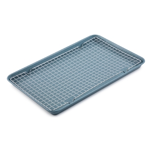 Bandeja Azul Antiadherente Con Rejilla 28 X 43cm