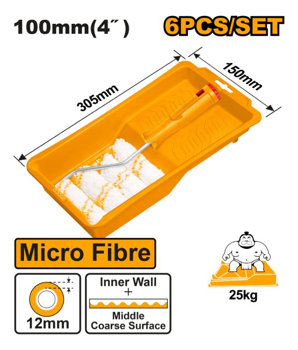 Set De 6pcs Rodillos Para Pintura Micro + 3 Repuestos Ingco - Imagen 2