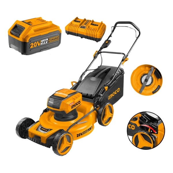 Corta Césped 20v 18 Ingco Lmli20182 Color Amarillo