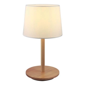 Portátil De Mesa En Madera Y Pant. Tela Natural E27