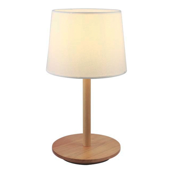 Portátil De Mesa En Madera Y Pant. Tela Natural E27