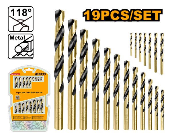 Set X 19 Mechas P Metal Ingco Akdb9190 P G - Imagen 2