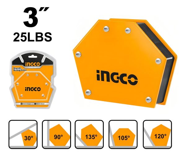 Escuadra 3 Multi Angulo Magnetica Ingco Amwh25032 - Imagen 2