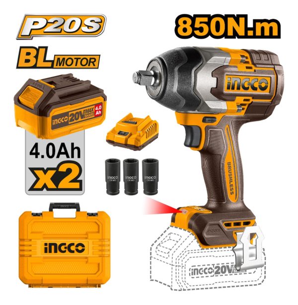 Llave De Impacto 850nm 20v P20s C 2bat+carg+valija - Imagen 3
