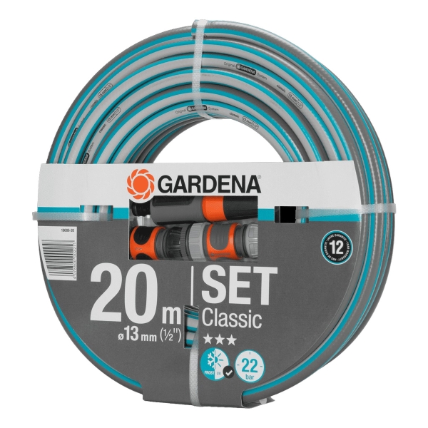 Manguera Classic 20m 1/2 Con Kit De Riego Gardena 1800820