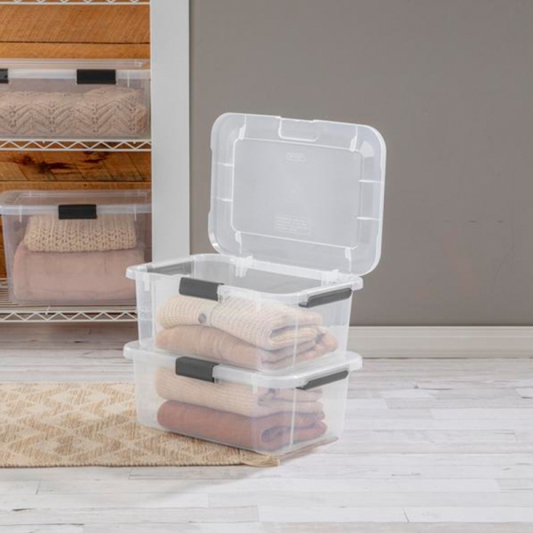 Caja Plástica Transparente Con Tapa, 19 Litros - Imagen 4
