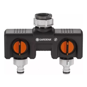 Conector Distribuidor 2 Vias Con Llave Para Canilla Gardena