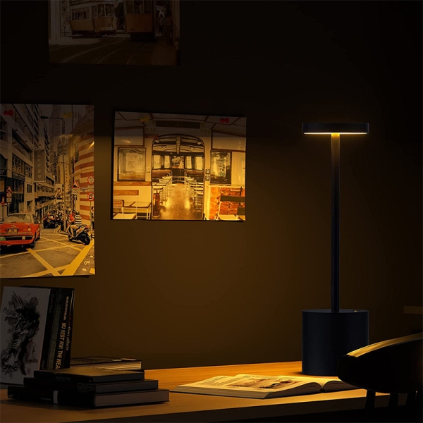Portátil Mesa Led Inalámbrica Usb Negra - Imagen 3