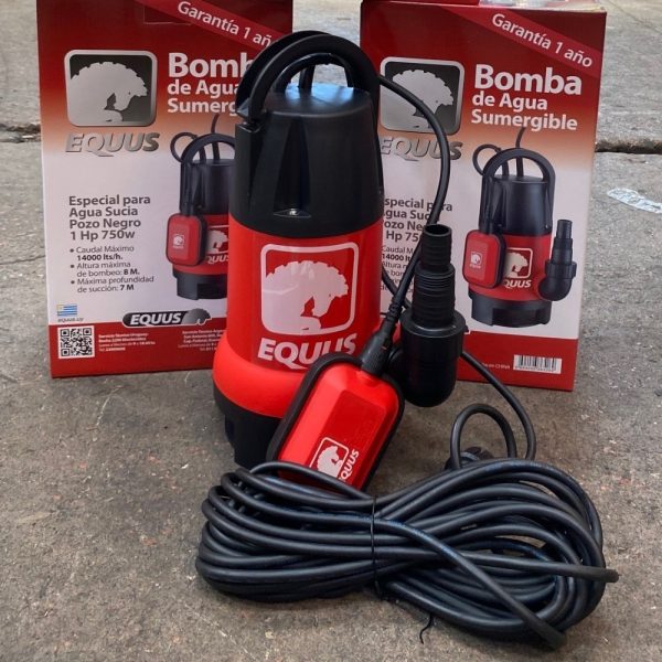 Bomba Sumergible Equus Pozo Negro Aguas Sucias 1hp 750w - Imagen 3