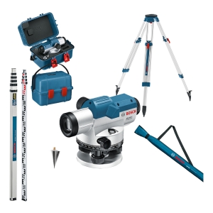 Combo Nivel Óptico Bosch Gol26d 100mts + Regla 5mt + Tripode