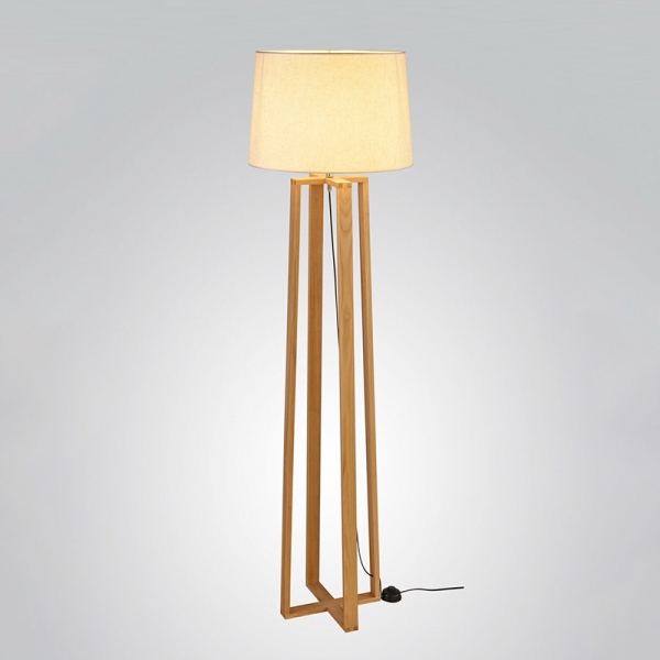 Portátil De Pie, Madera Y Pantalla De Tela E27 - Imagen 2