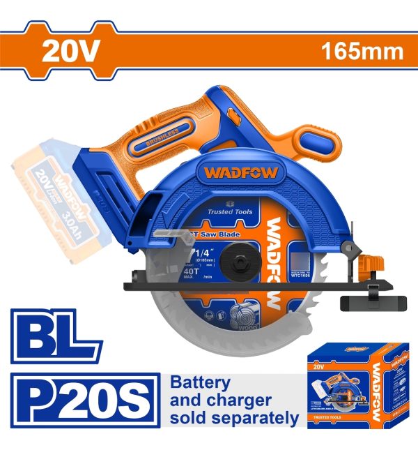 Sierra Circular 165mm P20s Wadfow Sin Bat Sin Carg Wlwp5520 - Imagen 2