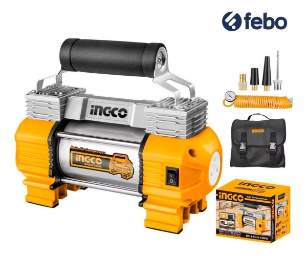 Compresor Auto 12 Volt 18amp Uso Rudo Ingco Aac2508 120psi - Imagen 2
