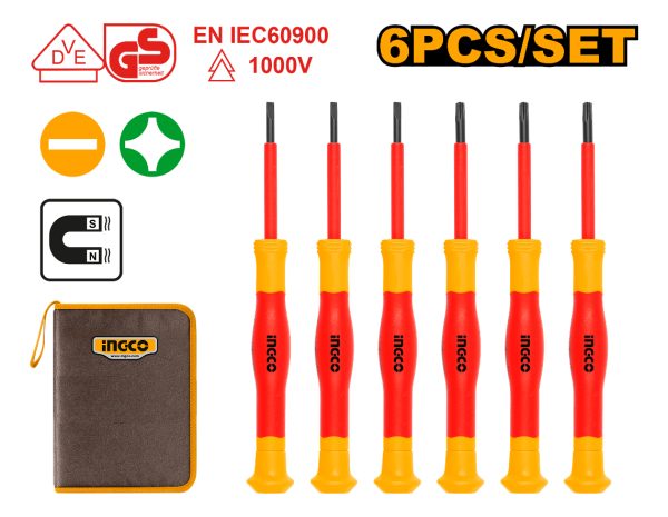 Set Aislado 6 Destornilladores Presicion Ingco Hkipsd0601 - Imagen 2