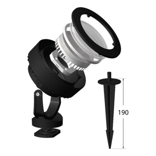 Spot Spike Con Pincho Y Lámpara Led, Negro- Fumagalli Fl0125 - Imagen 3
