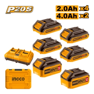 Set X 6 Baterias 20v P20s 4x2ah 2x4ah + Cargador Doble