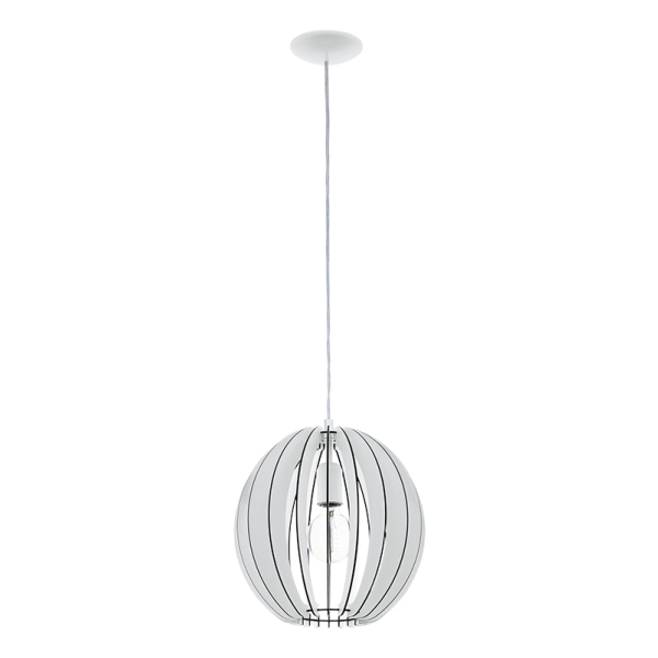 Colgante De Madera Blanco /cossano 300mm-eg3146