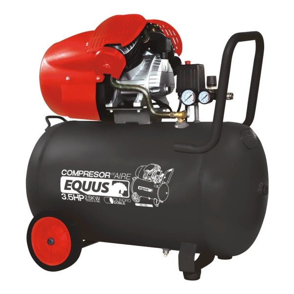 Compresor Monofásico 3.5 Hp 100l Equus Con Doble Cilindro 40