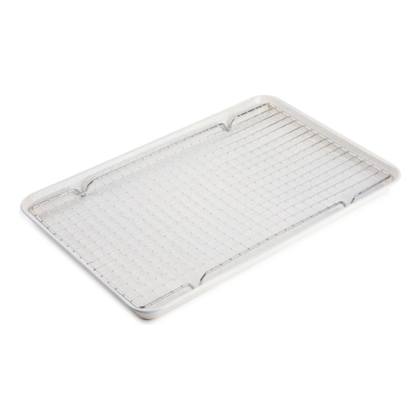 Bandeja Crema Antiadherente Con Rejilla 28 X 43cm