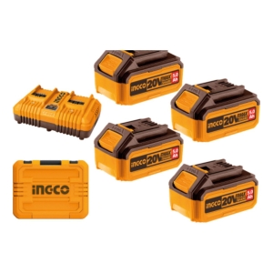 Set X 4 Baterias 5ah + Cargador Doble + Valija Ingco