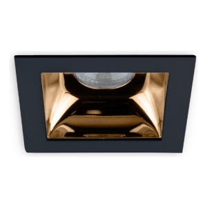 Downlight Cuadrado Negro Y Reflector Negro Gu10