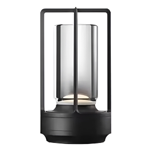 Lámpara De Mesa Led Vintage Inalámbrica Usbc Negra